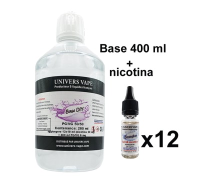 Base 400 ml e nicotina liquidi 6 mg