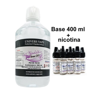 Base 400 ml e nicotina liquidi DIY