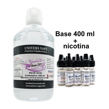 Base 400 ml e nicotina liquidi DIY