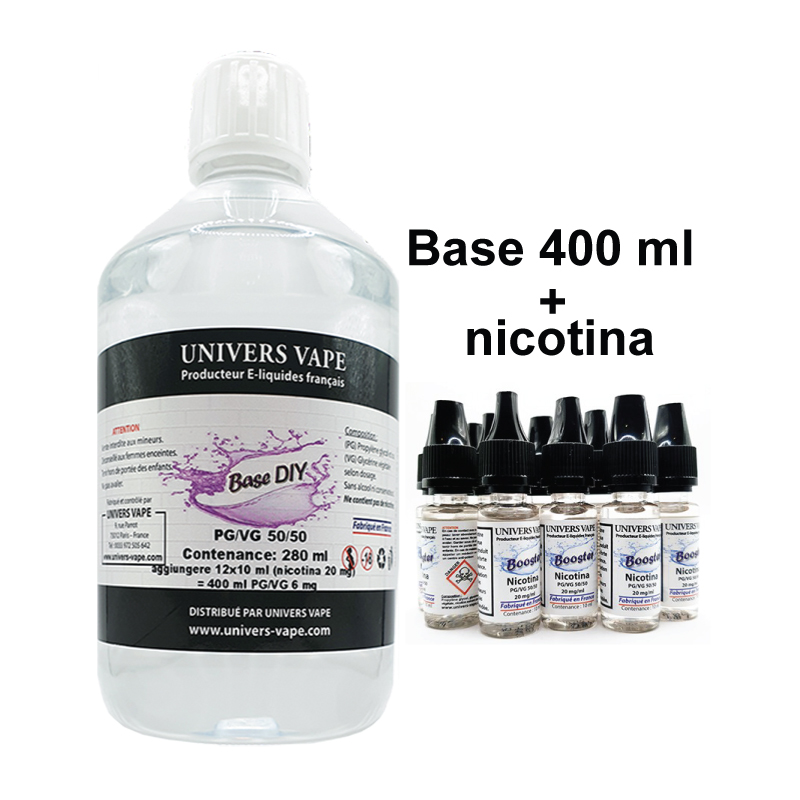 Base e nicotina liquida per sigaretta elettronica